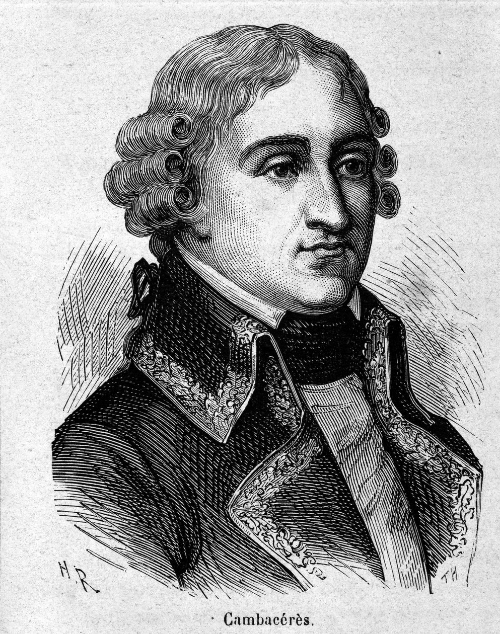 Ritratto di Jean Jacques Régis de Cambacérès, Duca di Parma, giurista e politico francese (1753-1824) - incisione - in "L