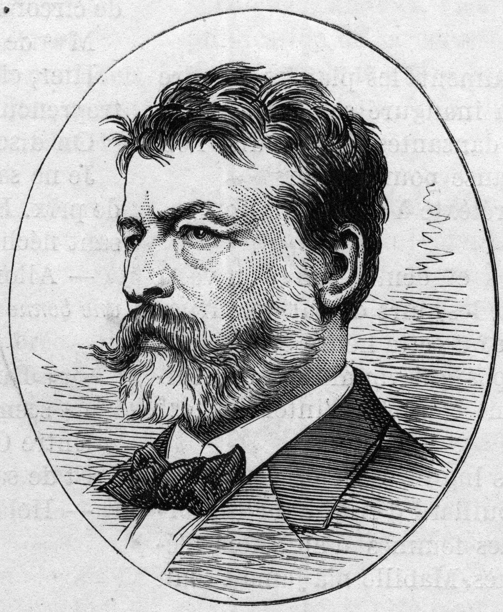 Ritratto di Jean Louis Ernest Meissonnier (1815-1891), pittore francese. Incisione in "Le Monde Illustré" n.890 del 2 maggio 1874 da French School