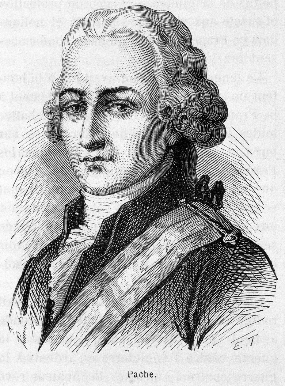 Ritratto di Jean Nicolas Pache (1746-1823), politico francese che incise sui monumenti pubblici il motto della Repubblica Francese: "Liberté, Égalité, Fraternité" - incisione da French School