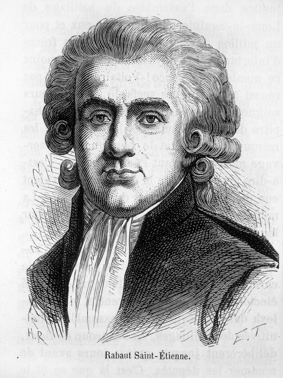 Ritratto di Jean Paul Rabaut St Etienne, politico francese (1743 - 1793) - in "L