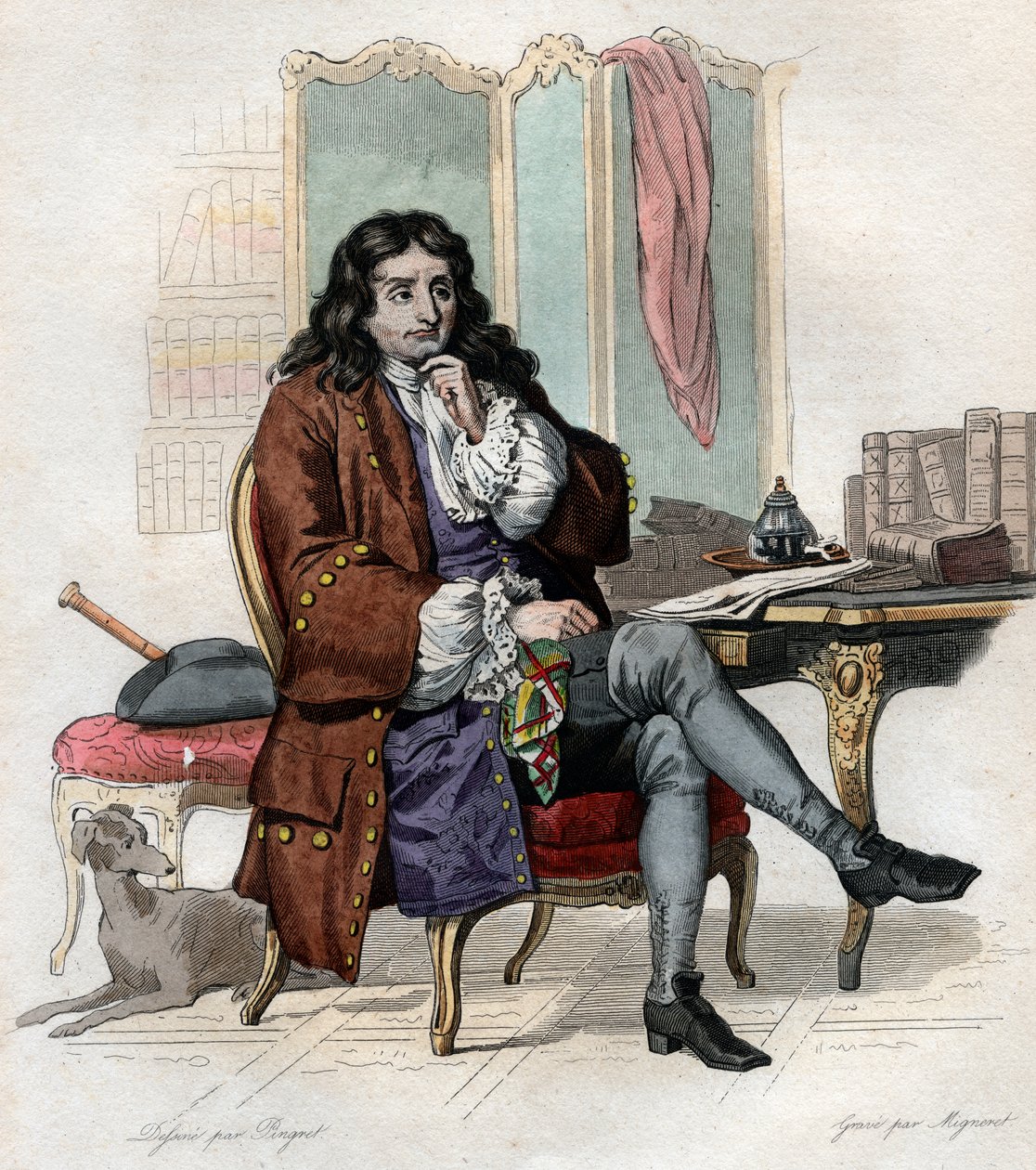 Ritratto di Jean de La Fontaine (1621-1695) da French School
