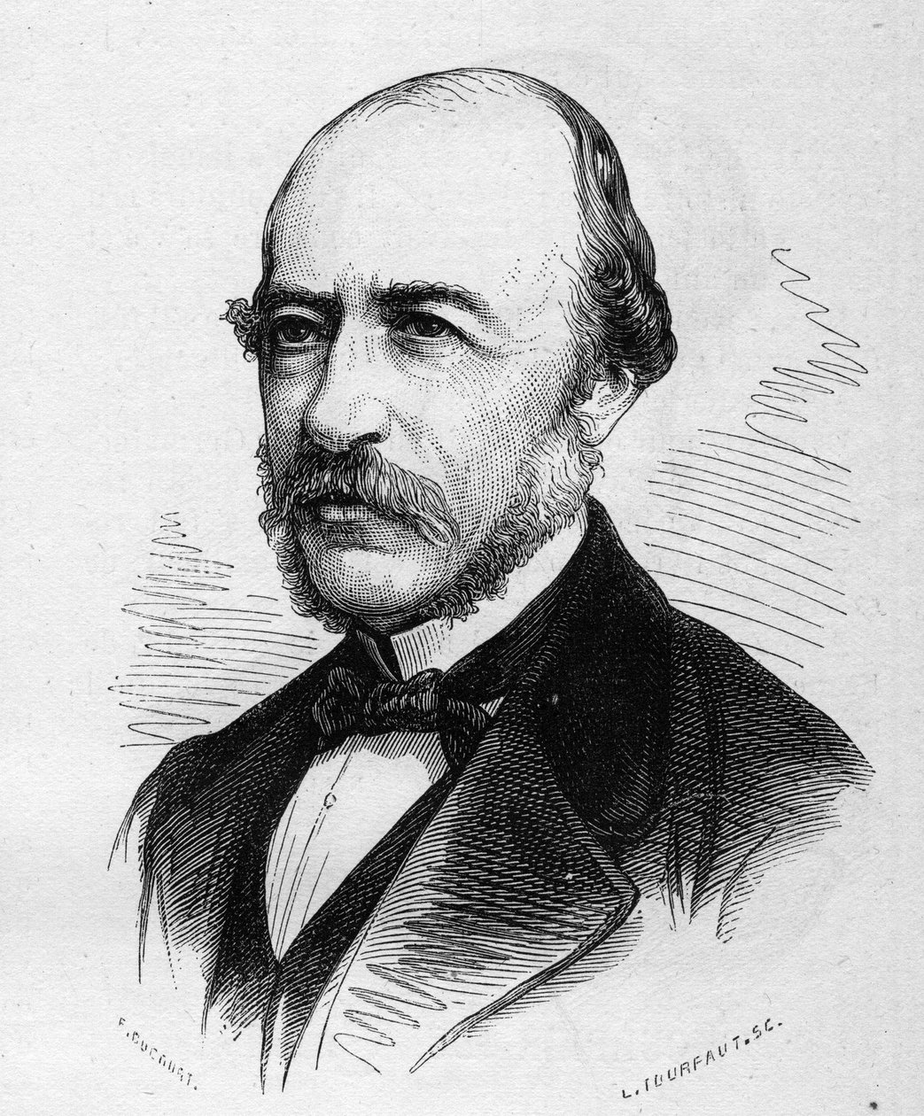 Ritratto di Joseph Autran (1813-1877), poeta francese. Incisione in "Le Monde Illustré" n.1040 del 17 marzo 1877 da French School
