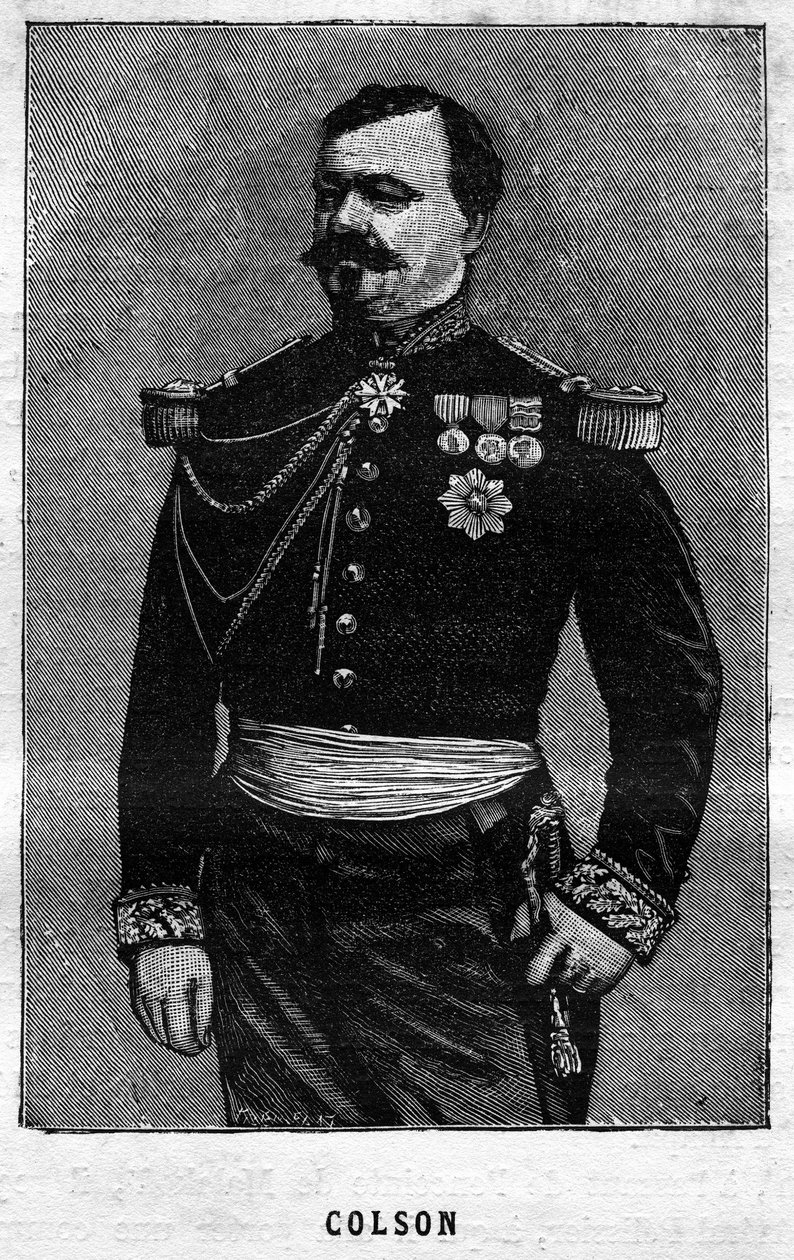 Ritratto di Joseph Emile Colson (1821-1870), generale francese. Incisione in "Les Illustrations De L