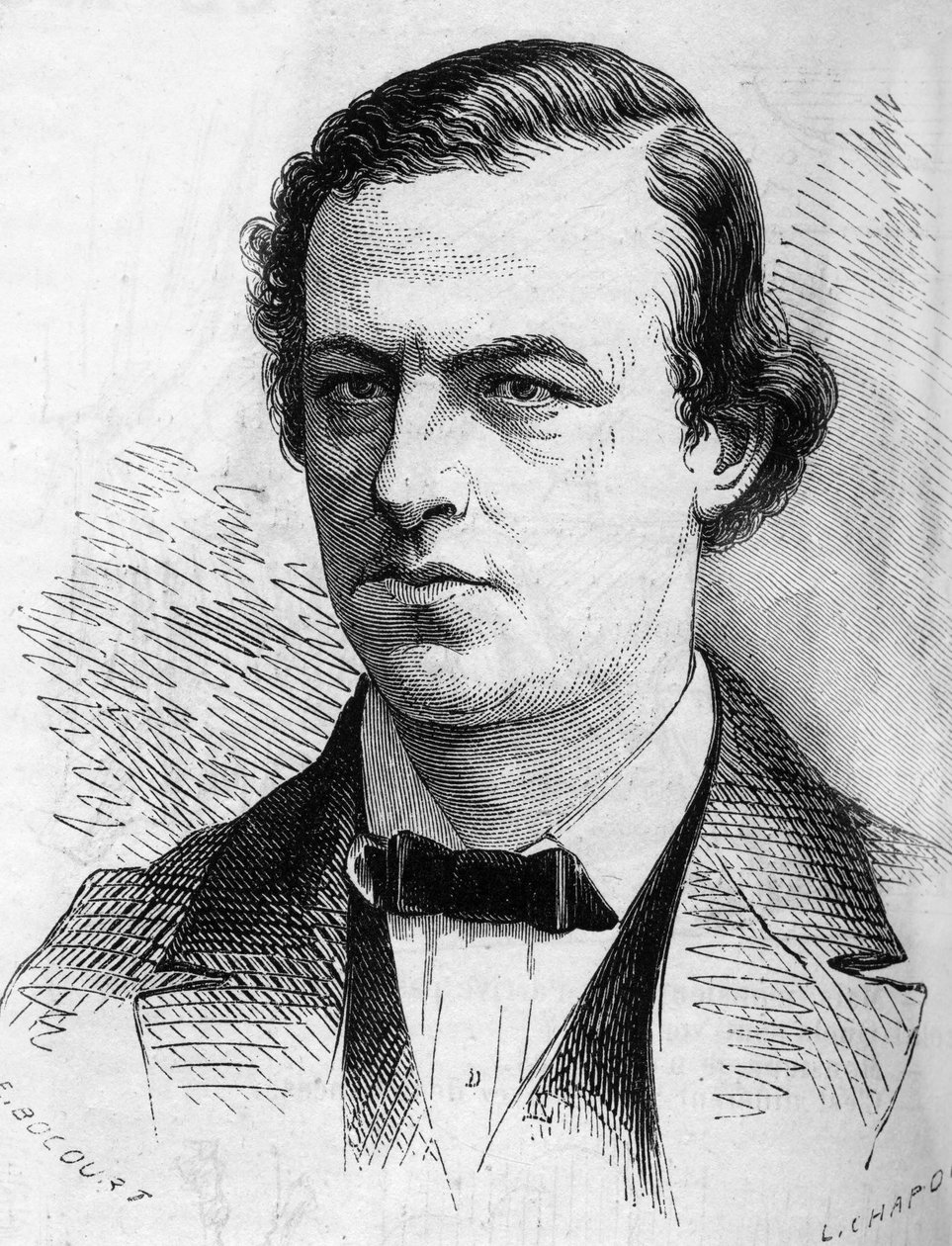Ritratto di Joseph Joachim (1831-1907), violinista ungherese. Incisione in 