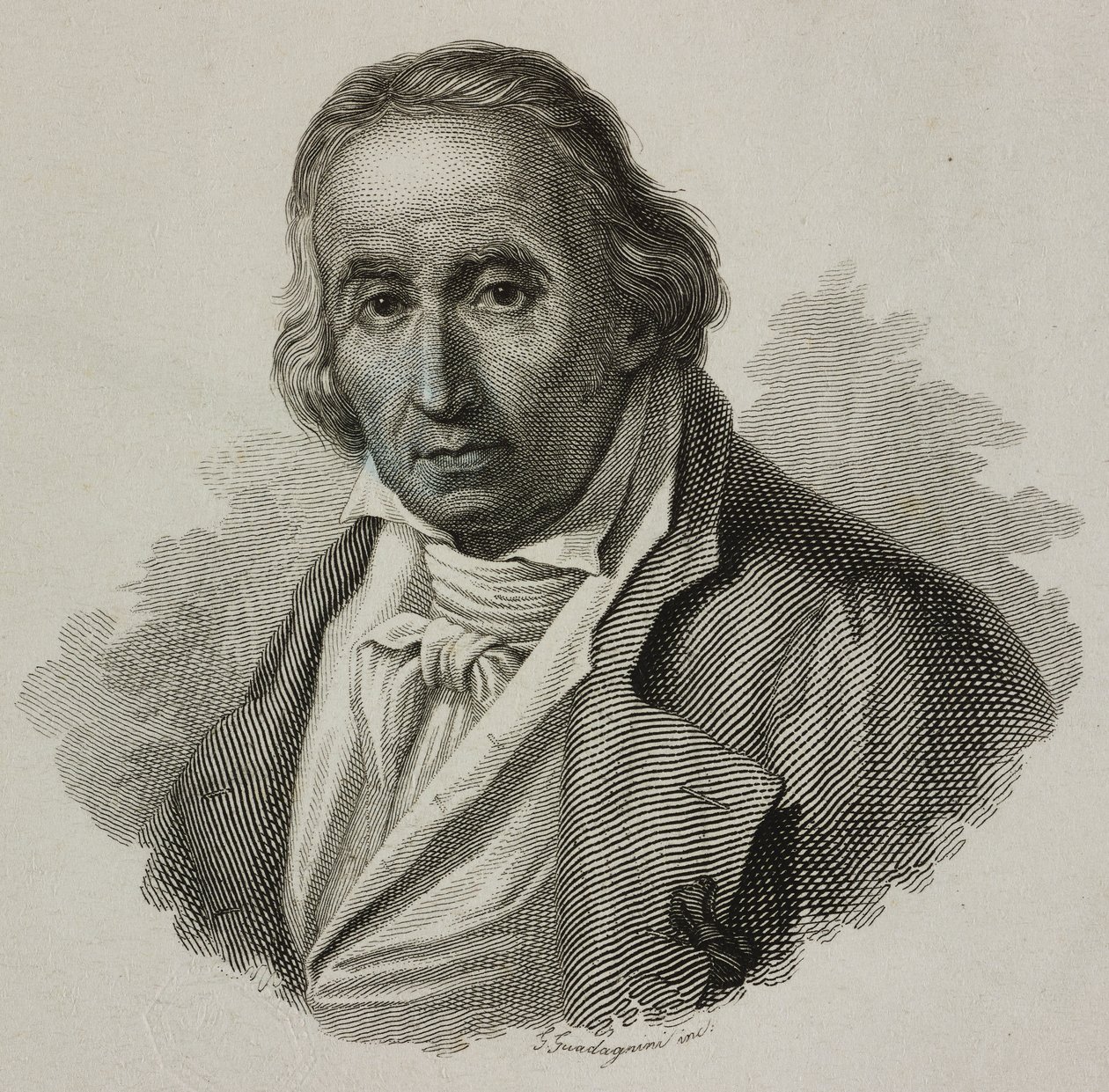 Ritratto di Joseph Marie Charles, detto Jacquard (1752-1834), tessitore francese e inventore del telaio Jacquard, incisione di Guadagnini da French School