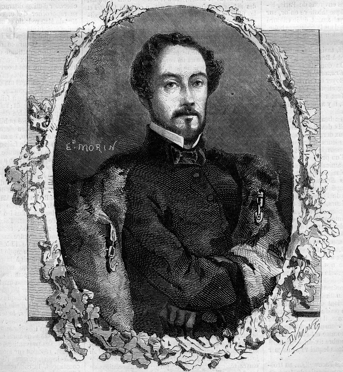 Ritratto di Juan Prim y Prats, Conte di Reus (1814-1870), generale e politico spagnolo. Incisione in "Le Monde Illustré" n.151 del 3 maggio 1860. da French School