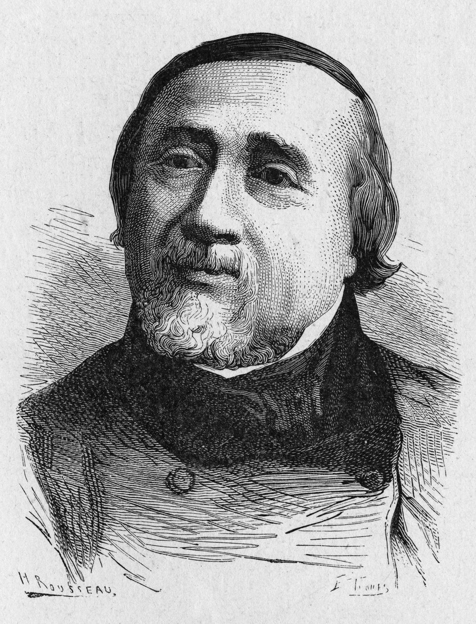 Ritratto di Jules Francois Dupuis Delcourt (1802-1864), aeronauta francese - in "Album della Scienza; illustri scienziati; Grandi scoperte" 1896 da French School