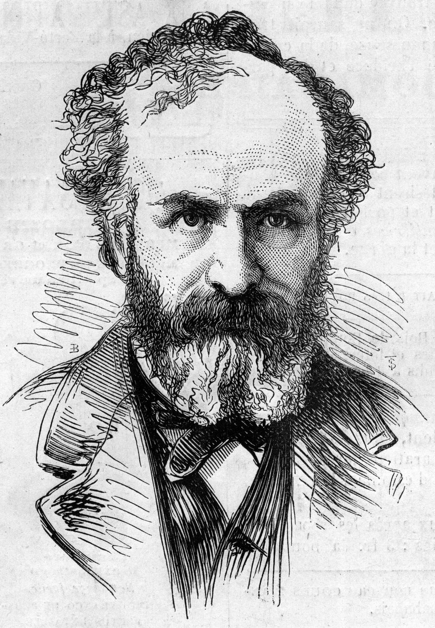 Ritratto di Jules Janssen (1824-1907), astronomo francese, un metodo di osservazione delle protuberanze solari. Incisione in "Le Monde Illustré" n.911 del 26 settembre da French School