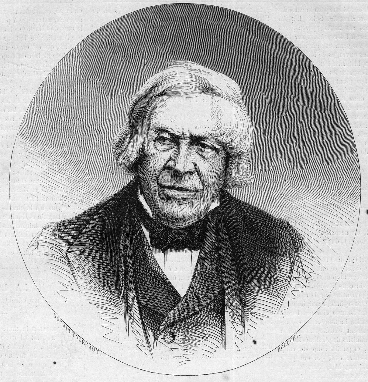 Ritratto di Jules Michelet (1798-1874), storico e scrittore francese. Incisione in 