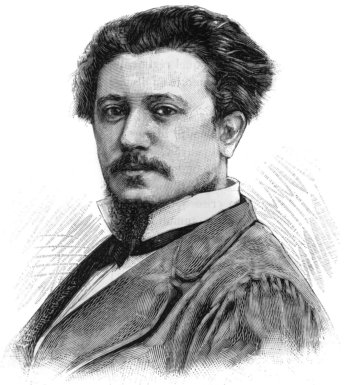 Ritratto di Karl Daubigny (1846-1886), pittore francese. Incisione in "Le Monde Illustré", 5 giugno da French School