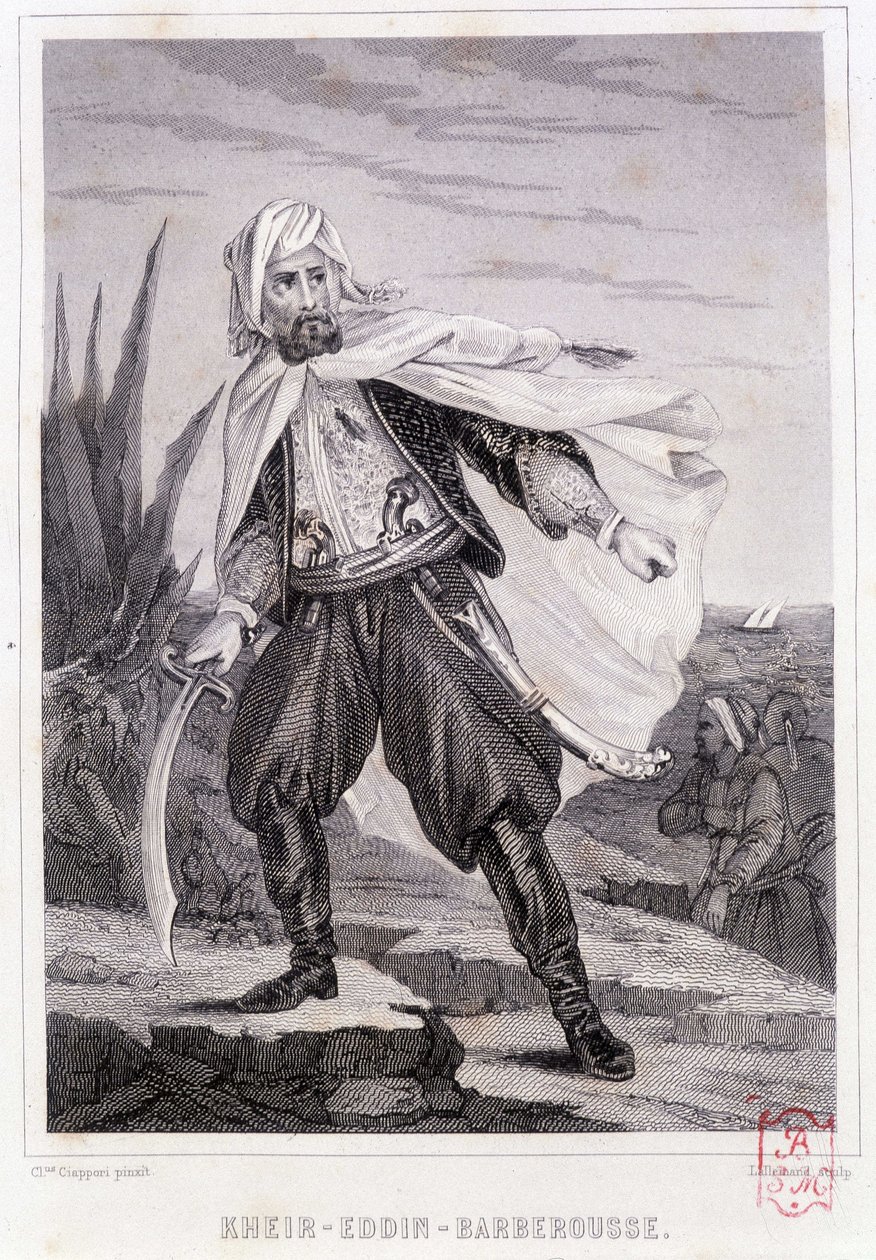Ritratto di Kheir - Eddin - Barberousse, pirata turco del 16° secolo - in 