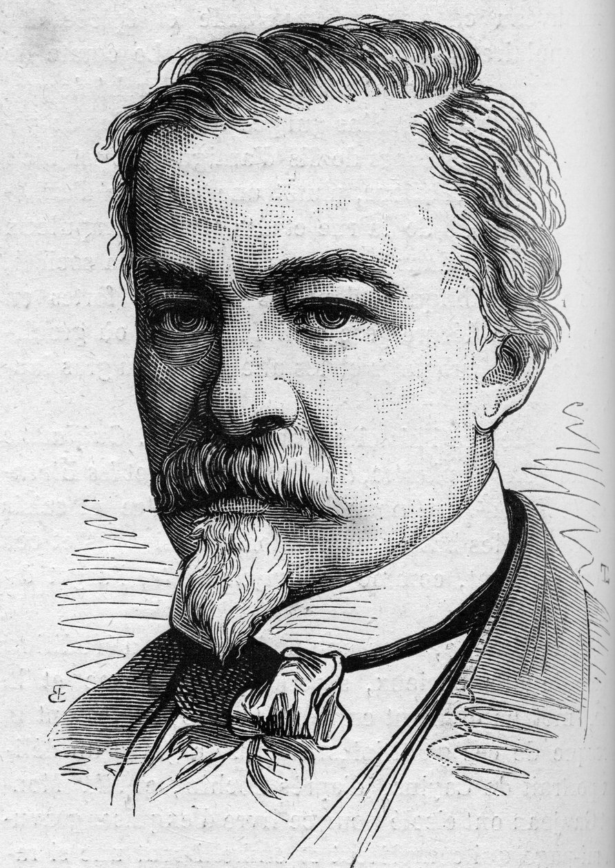 Ritratto di Leon Plee (1815-1879), giornalista e scrittore francese. Incisione in "Le Monde Illustré" n.1141 dell