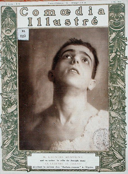 Ritratto di Leonid Massine, illustrazione di copertina della rivista 