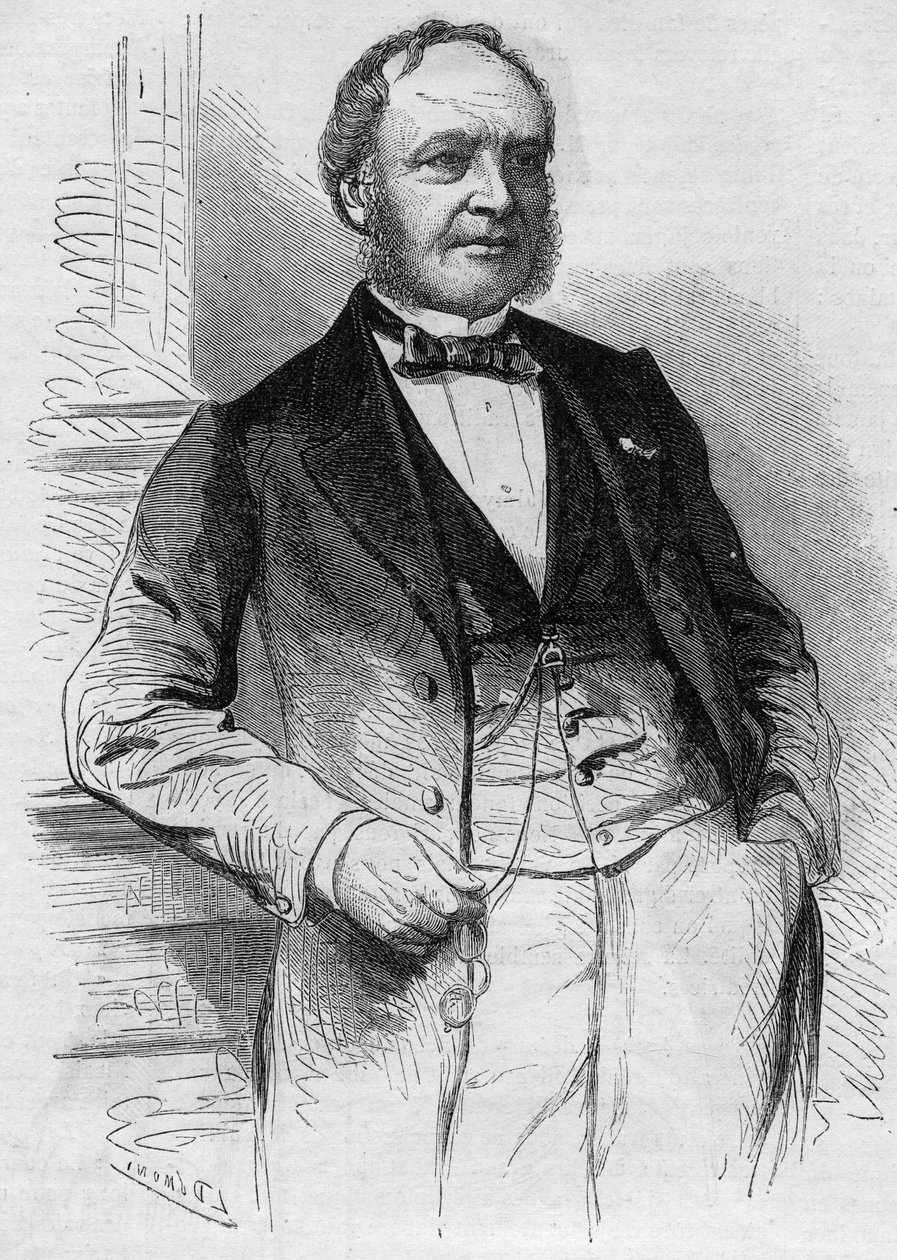 Ritratto di Louis Christophe François Hachette (1800-1864), editore francese. Incisione in 