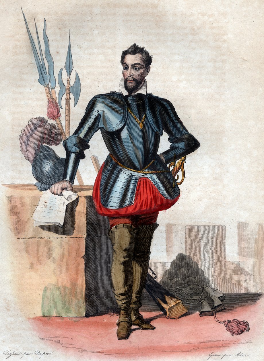 Ritratto di Luigi I di Borbone, principe di Condé (1530-1569), leader ugonotto e generale da French School