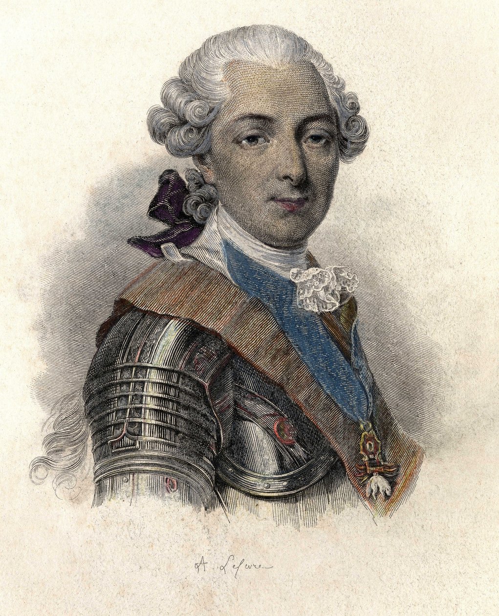 Ritratto di Louis Jean Marie de Bourbon, Duca di Penthièvre (1725-1793), grande ammiraglio e mecenate francese. in "Portraits des Hommes Utiles" da French School