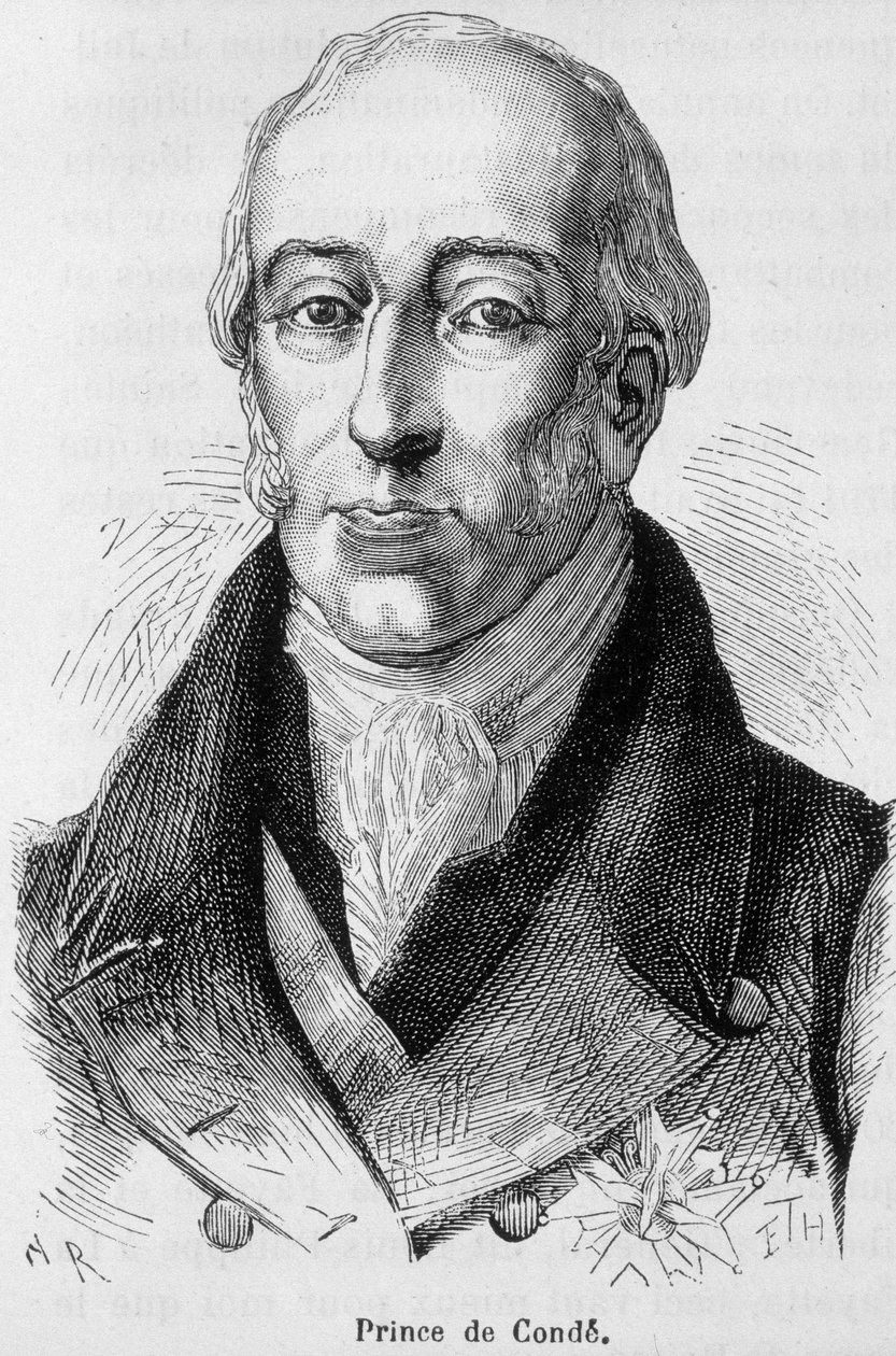 Ritratto di Luigi V Giuseppe di Borbone-Conde (1736-1818), ottavo principe di Conde, uomo di guerra francese- in "L