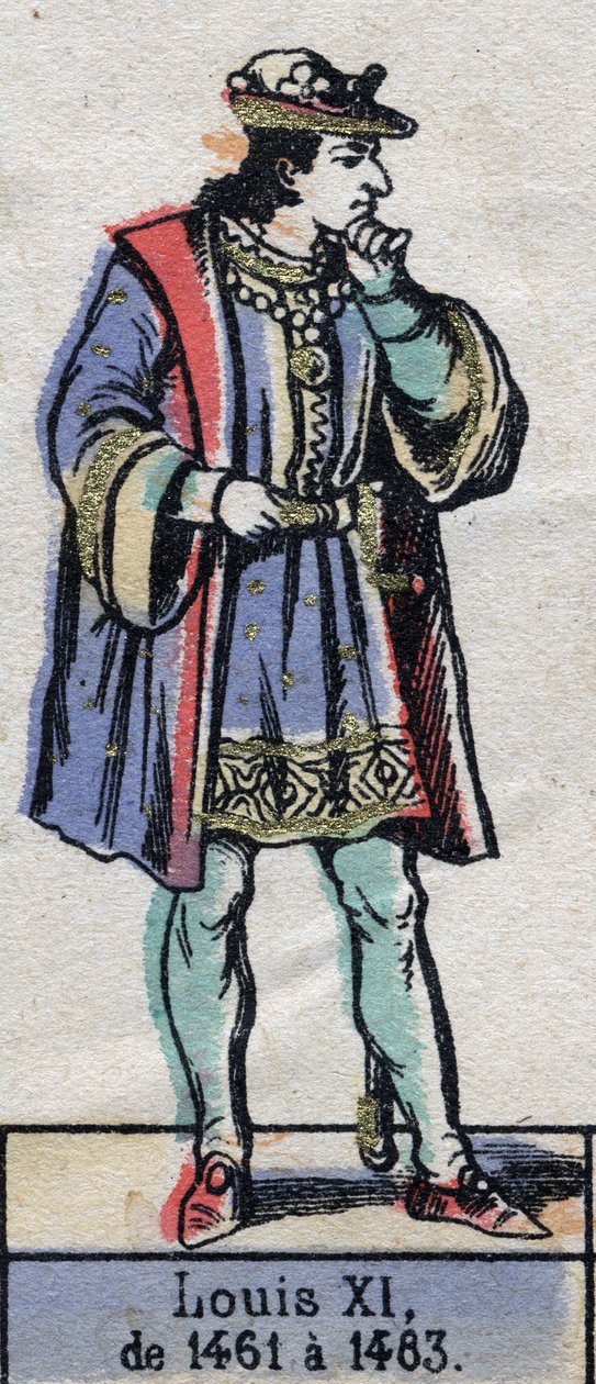 Ritratto di Luigi XI di Francia, noto come il Prudente (1423-1483) (dinastia dei Capetingi). Illustrazione fine XIX secolo da French School