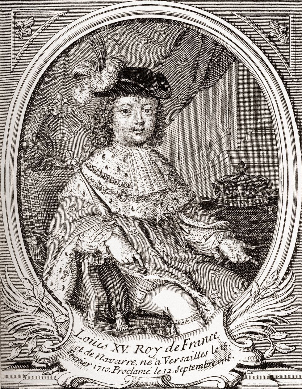 Ritratto di Luigi XV da bambino, 1710-1774. Monarca borbonico che regnò come Re di Francia e Navarra. Da 