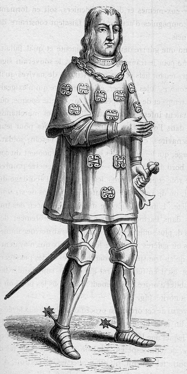 Ritratto di Louis de Malet, signore di Graville (ca. 1441-ca. 1519), ammiraglio di Francia nel 1487, in costume di guerra e torneo da French School