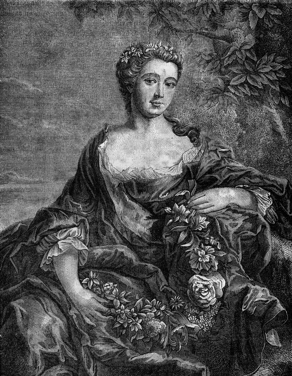 Ritratto di Madame de Chateauroux, Marie-Anne de Mailly-Nesle (1717-1744), favorita del re Luigi XV. Incisione in “La storia della prostituzione e della depravazione tra tutti i popoli del mondo dall