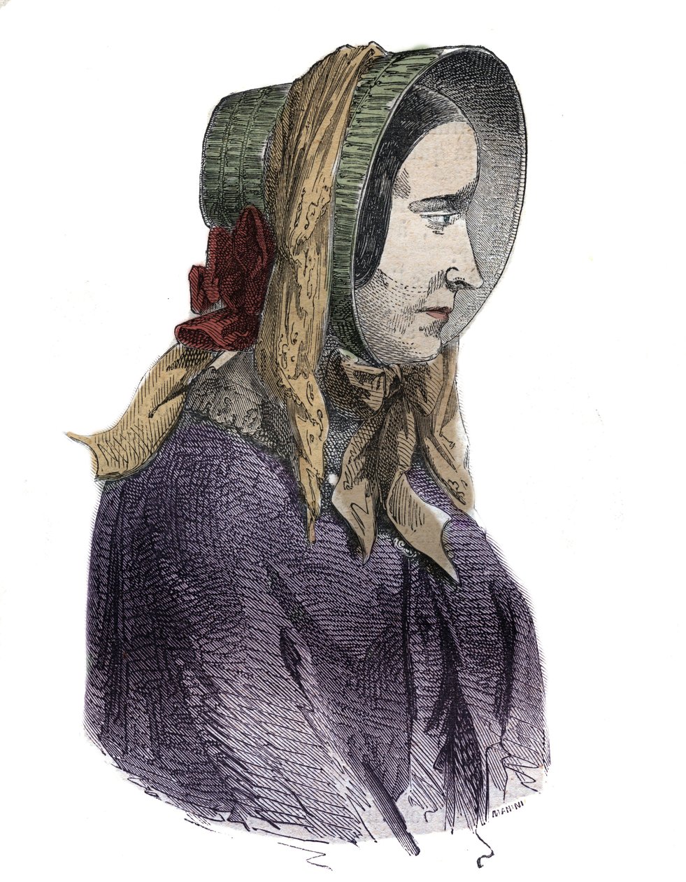 Ritratto di Marie Fortunée Capelle, Marie Lafarge (Madame) (1816-1852) criminale francese - Incisione in 