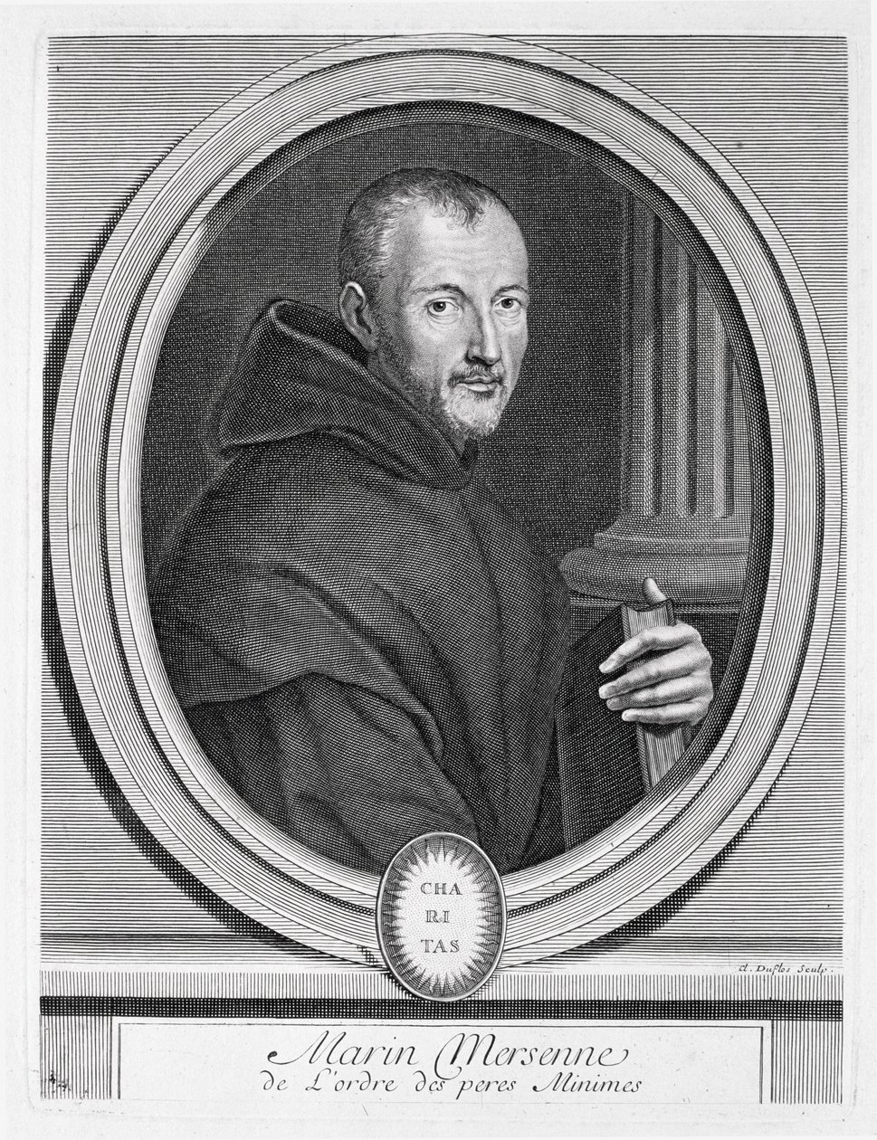 Ritratto di Marin Mersenne inciso da Duflos da French School