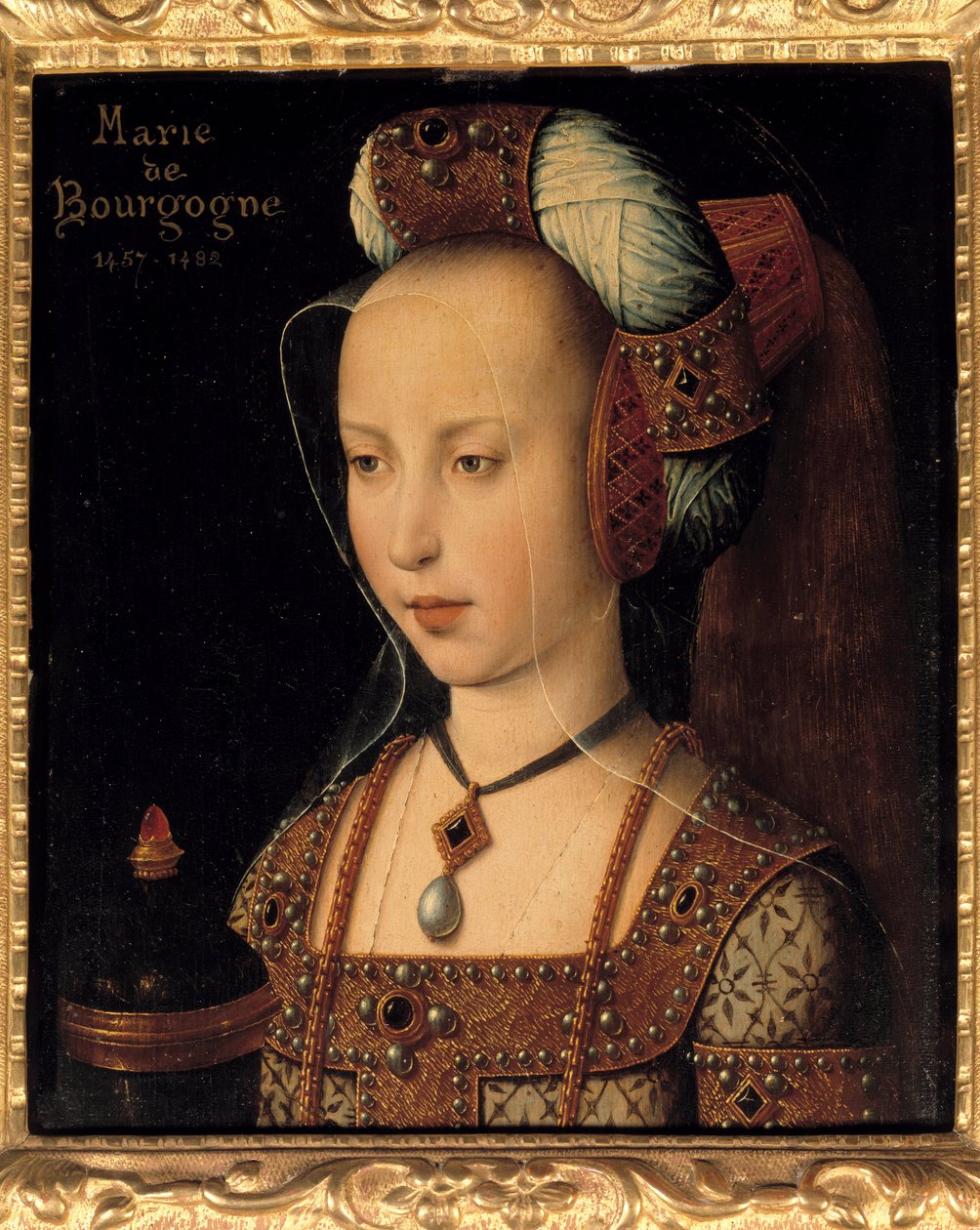 Ritratto di Maria di Borgogna (1457-1482), Duchessa e Contessa di Borgogna da French School