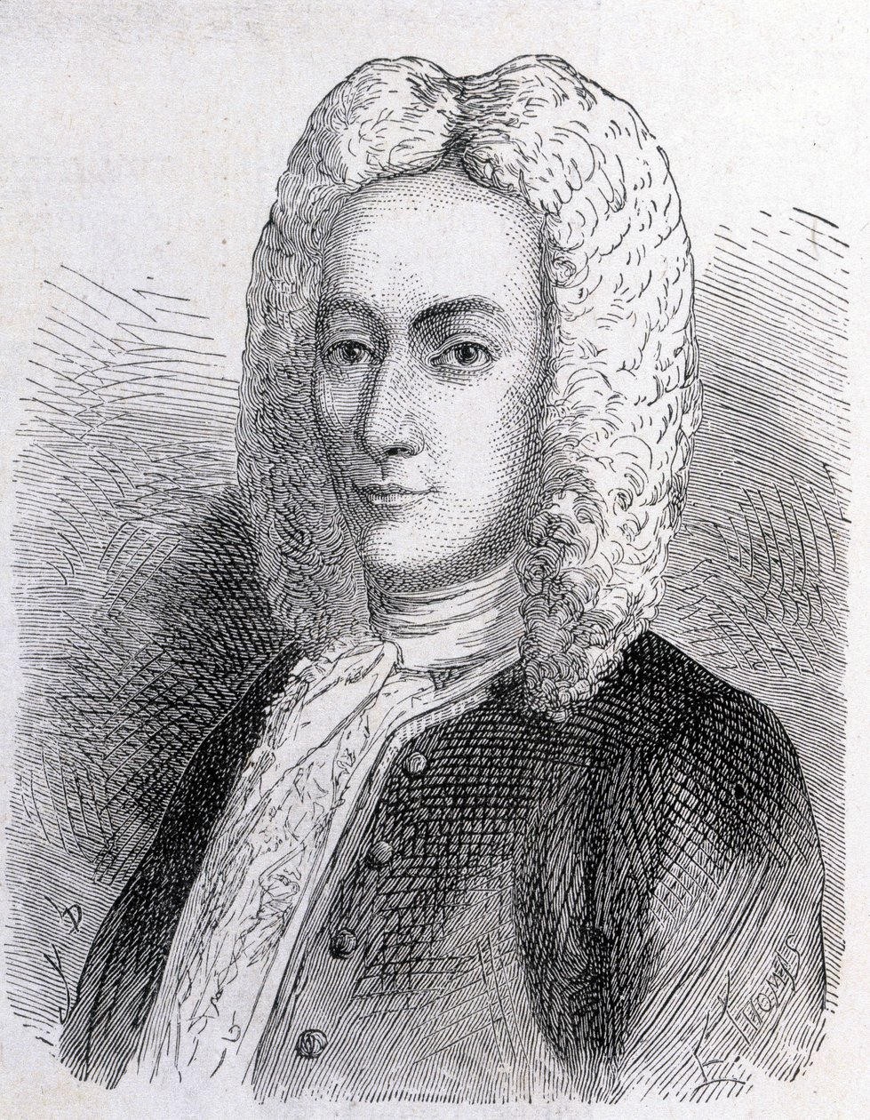 Ritratto di Mathieu Dutilh (1715-1791) - in "Album della Scienza; illustri studiosi; Grandi scoperte" 1896 da French School