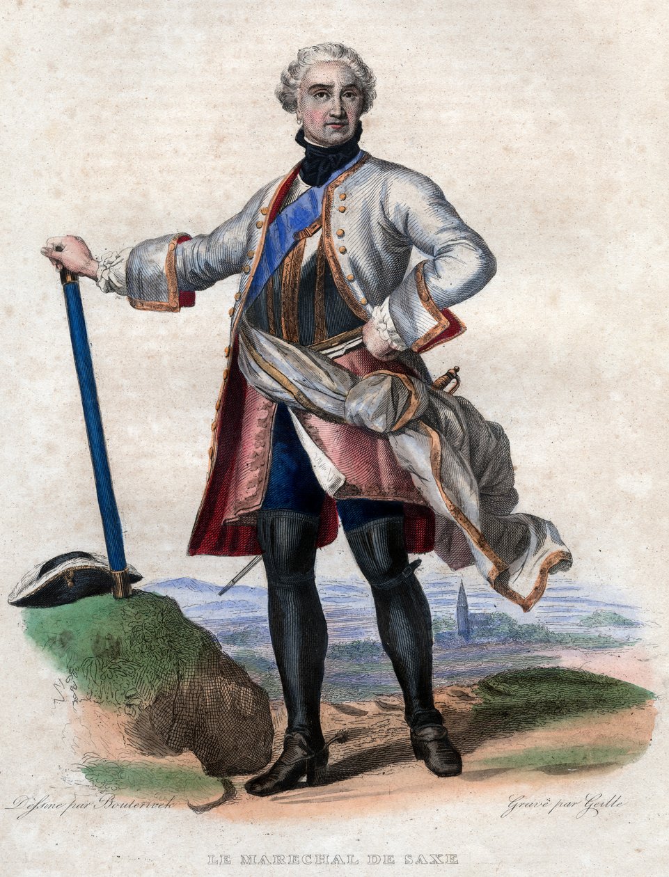 Ritratto di Maurice de Saxe (1696-1750), militare tedesco al servizio della Francia e maresciallo generale di Francia da French School