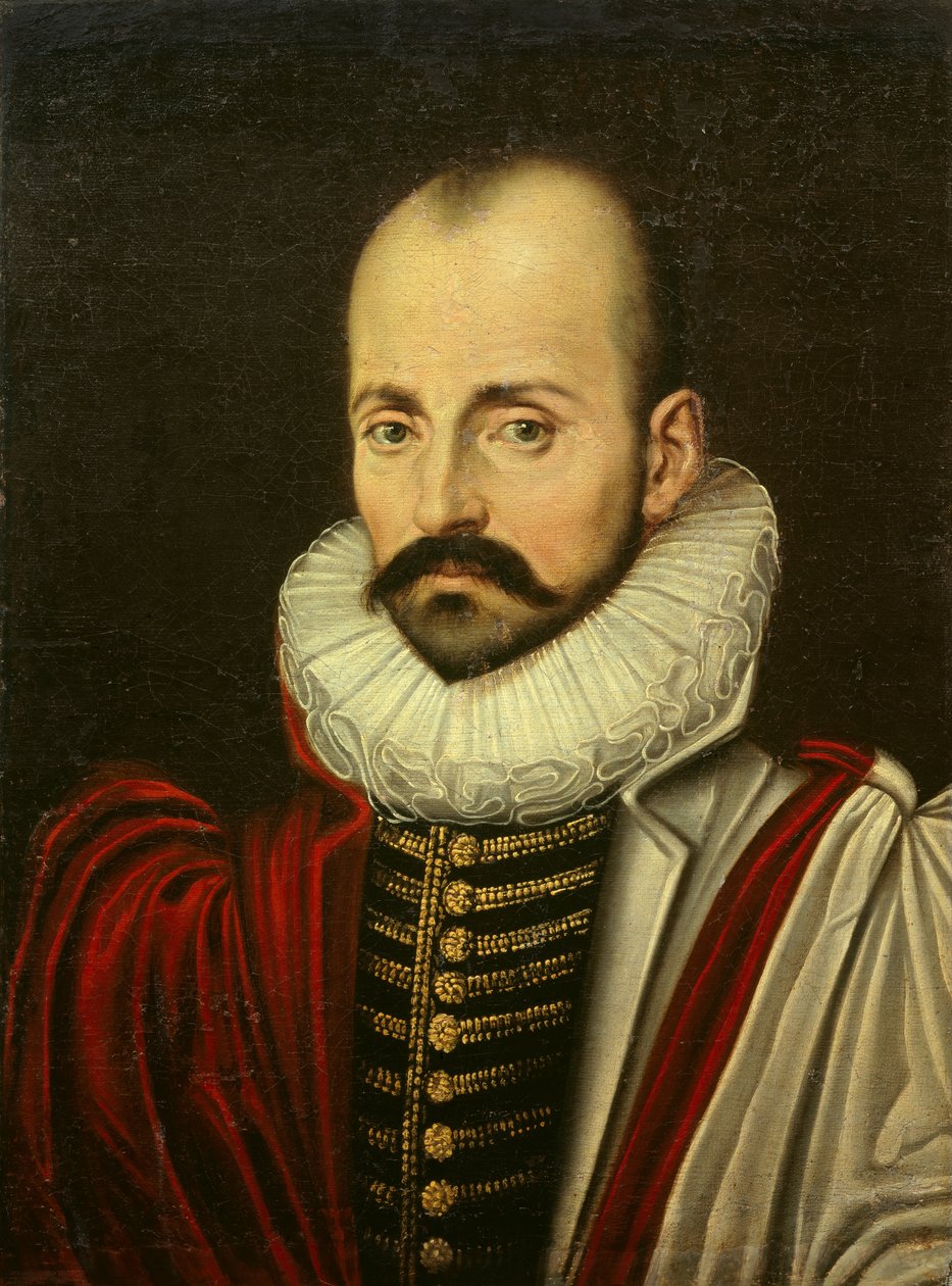Ritratto di Michel Eyquem de Montaigne (1533-1592), filosofo umanista francese. Dipinto della Scuola Francese del primo quarto del XVII secolo da French School