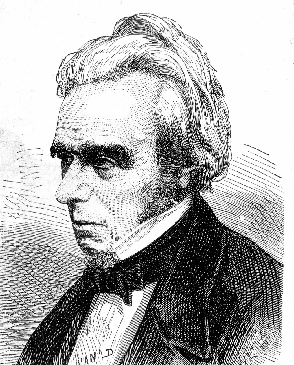 Ritratto di Michael Faraday (1791 - 1867), fisico e chimico britannico - in "Album della Scienza; illustri scienziati; Grandi scoperte" 1896 da French School