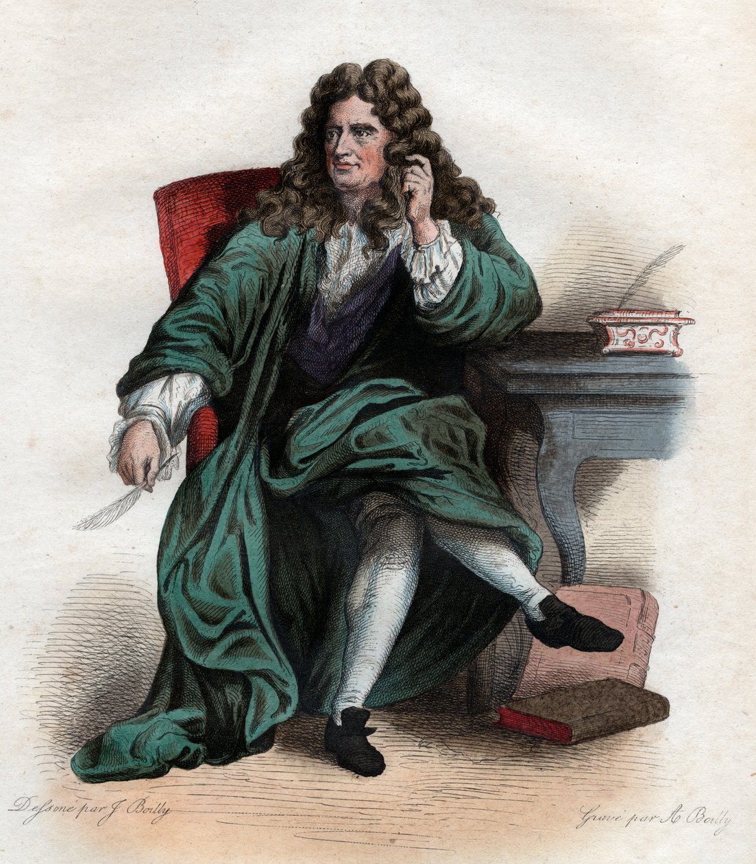 Ritratto di Nicolas Boileau Despréaux (1636-1711), poeta e critico francese da French School