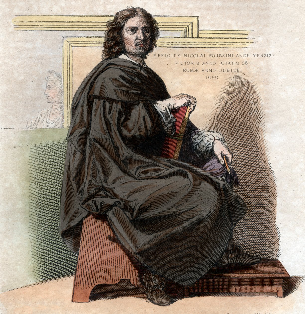 Ritratto di Nicolas Poussin (1594-1665), pittore francese da French School