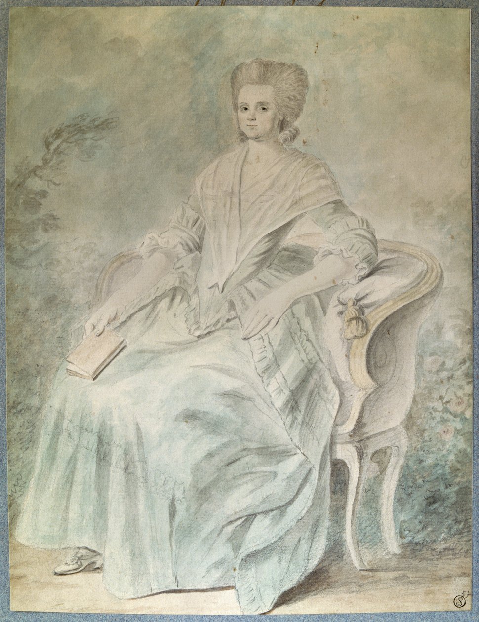 Ritratto di Olympe de Gouges (vedova Aubry conosciuta anche come Marie Gouze) (Madame Aubry) (1748-1793) femminista, politica e donna di lettere. Parigi, Museo del Louvre da French School