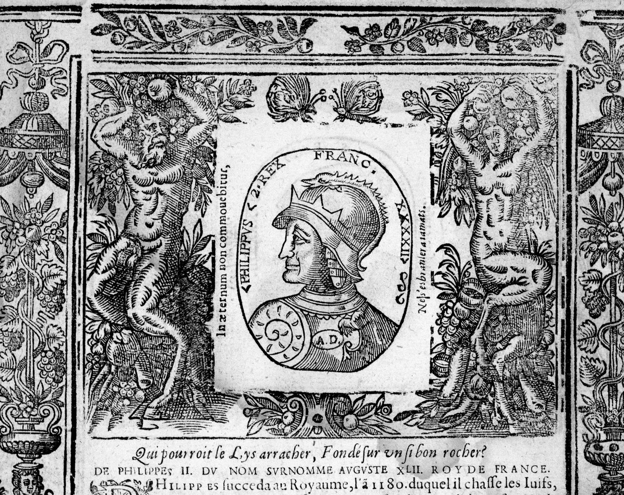 Ritratto di Filippo Augusto - incisione da French School