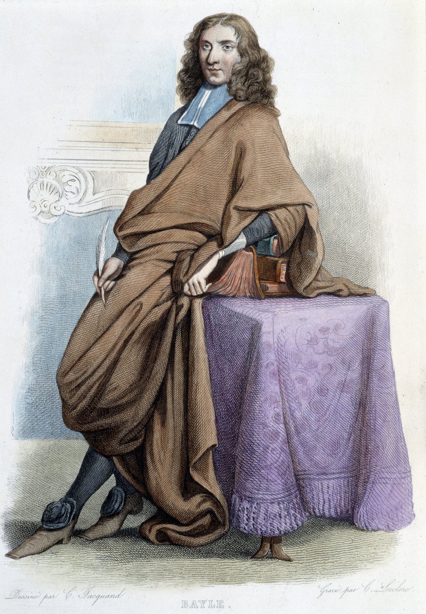 Ritratto di Pierre Bayle, filosofo e scrittore francese (1647-1706) - in "Le Plutarque francais", di Mennechet da French School