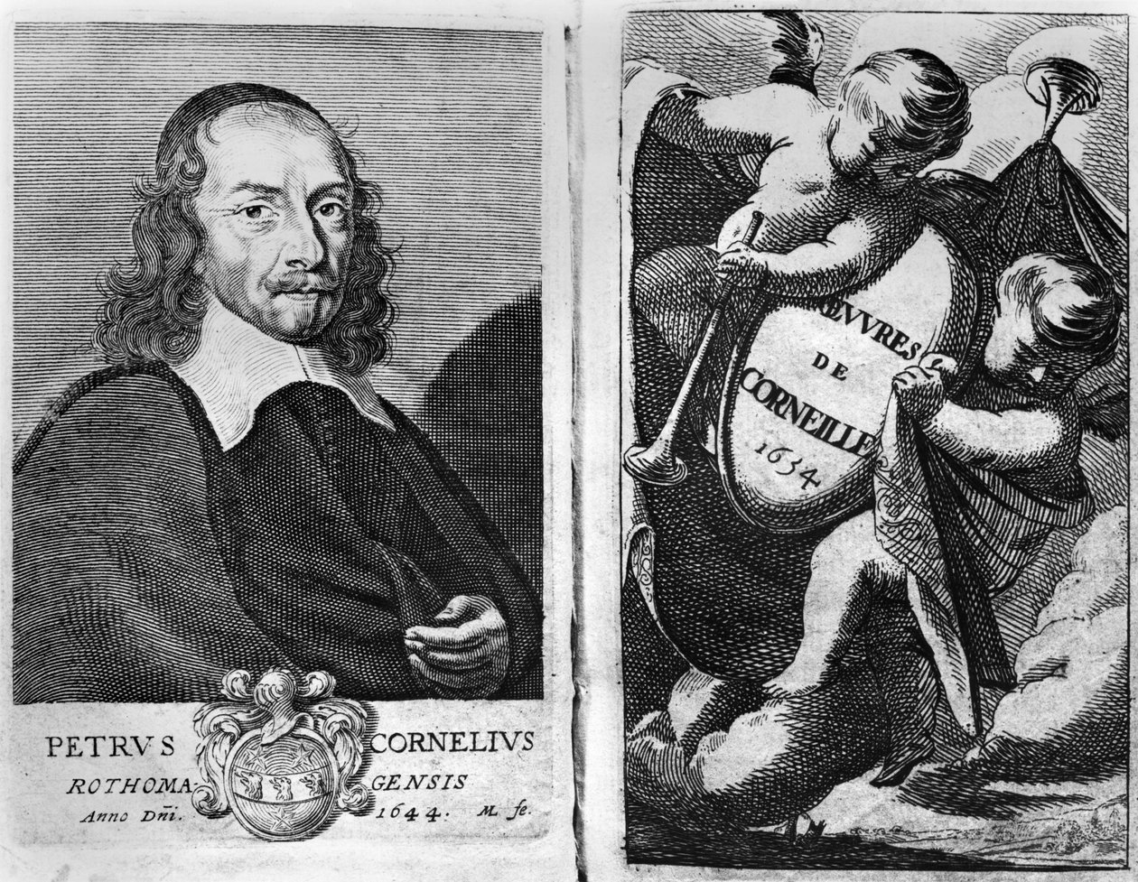 Ritratto di Pierre Corneille (1606-84) 1644, frontespizio per un