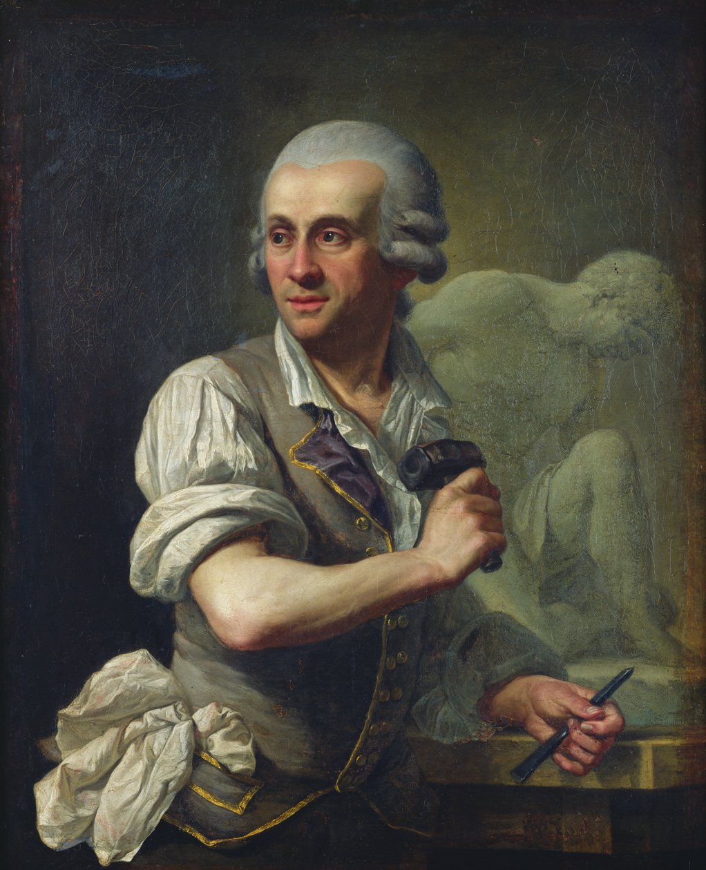 Ritratto di Pierre Julien (1731-1804) al lavoro, c.1770 da French School