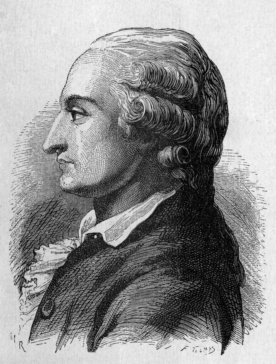 Ritratto di Pilâtre de Rozier (1756 - 1785), fisico e aeronautico francese (primo viaggio in mongolfiera) - in "Album della Scienza; illustri scienziati; Grandi scoperte" 1896 da French School
