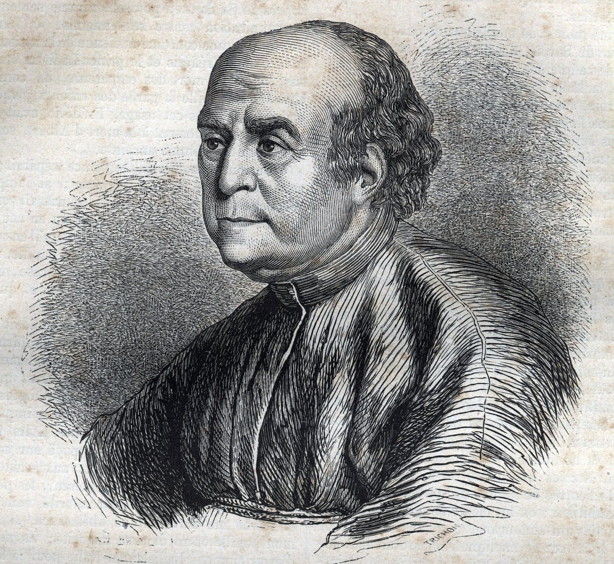 Ritratto di Papa Niccolò V. Incisione in "Storia dei Papi" da French School