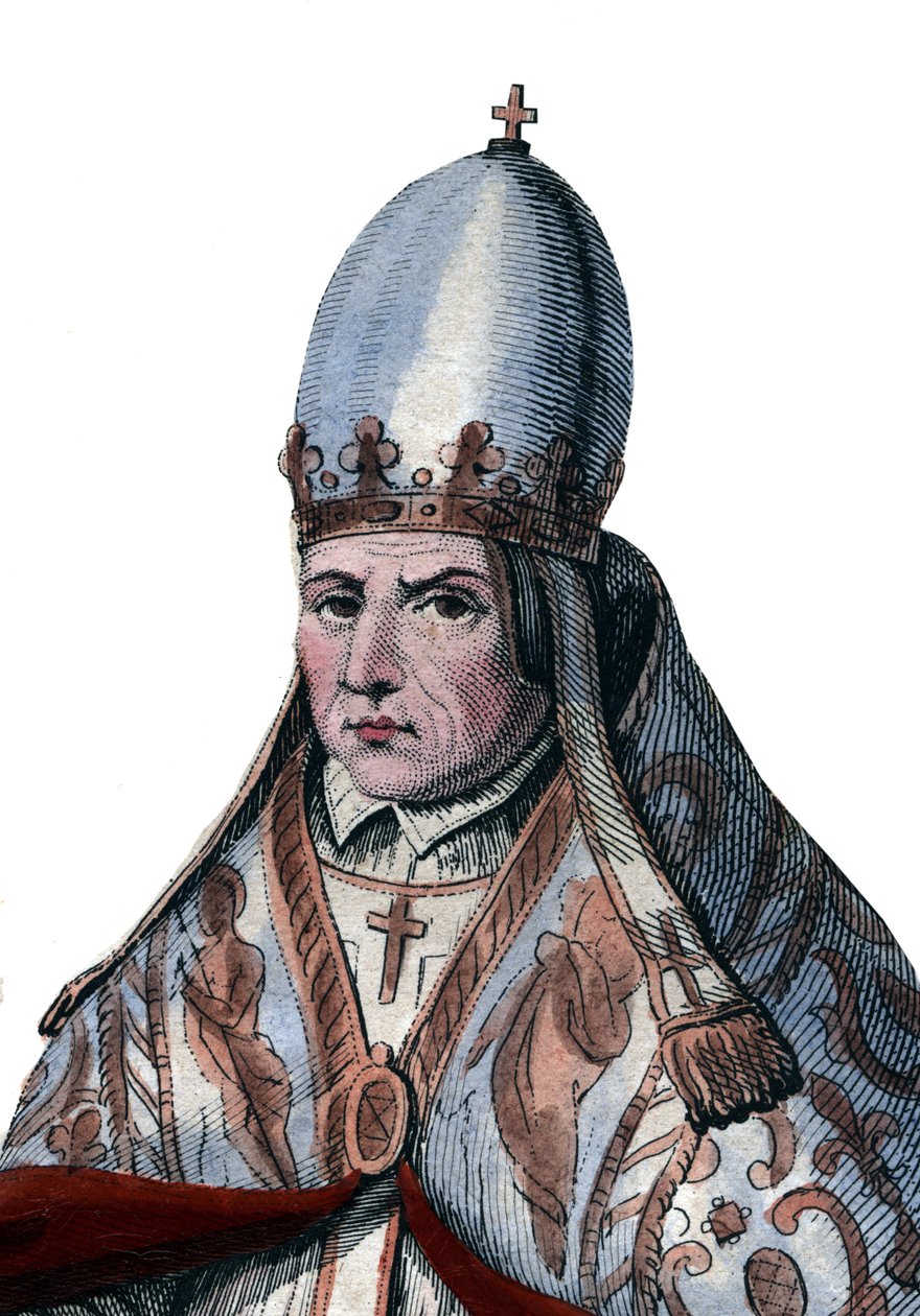 Ritratto di Papa Silvestro II (c. 938-1003) da French School