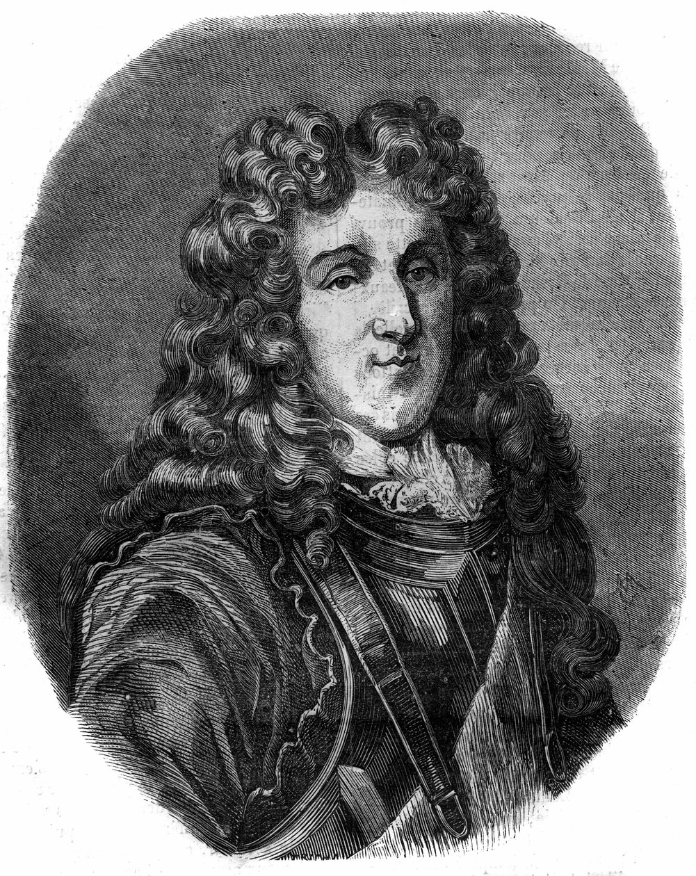 Ritratto del Principe Eugenio Francesco di Savoia (1663-1736). Incisione in "Storia dei papi-re-regine-imperatori attraverso i secoli" di Maurice Lachatre da French School