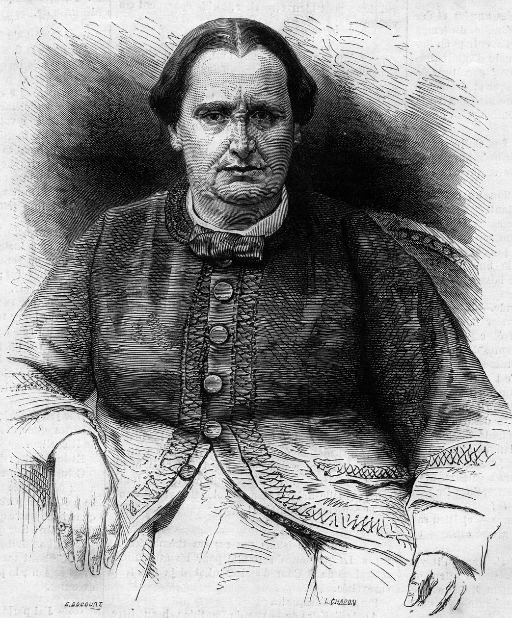 Ritratto della Principessa Elisa Napoleone Baciocchi (1806-1869), nipote di Napoleone I. Incisione in "Le Monde Illustré" n.618 del 13 febbraio 1869 da French School