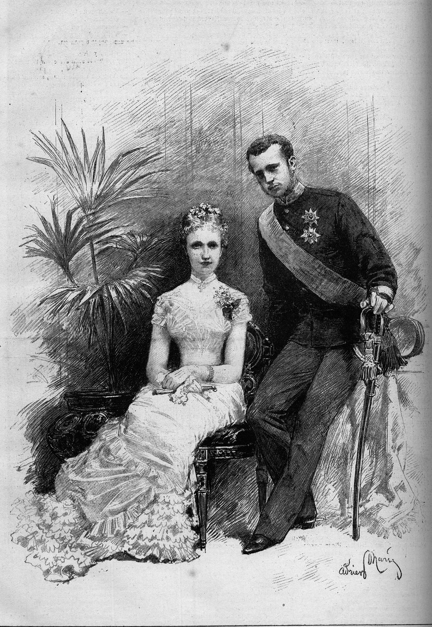 Ritratto della Principessa Stefania del Belgio (1864-1945) e dell