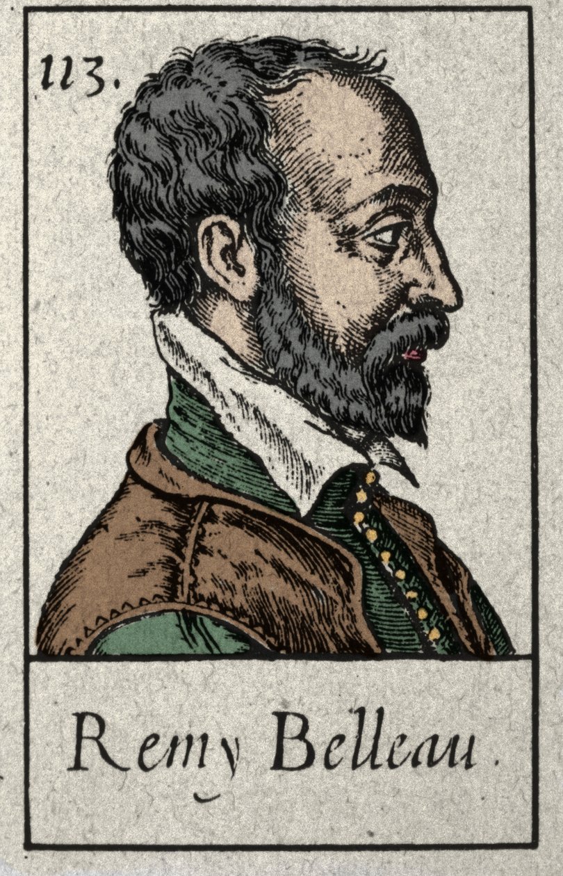 Ritratto di Remy Belleau (1528-1577) poeta francese membro del movimento della Pleiade. Incisione del XIX secolo. da French School