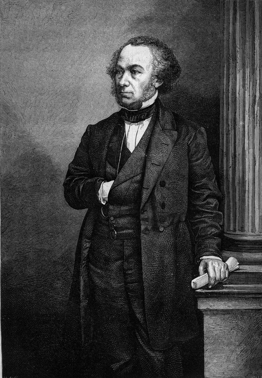 Ritratto di Richard Cobden (1804-1865), industriale e politico inglese. Incisione in "Le Magasin Pittoresque" da French School