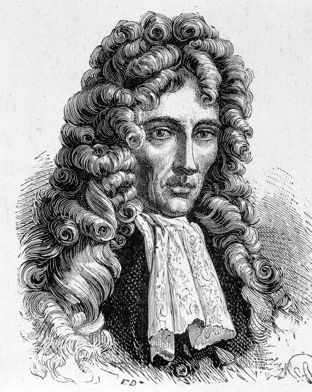 Ritratto di Robert Boyle (1627 - 1691), fisico e chimico irlandese - in "Album della Scienza; studiosi illustri; Grandi scoperte" 1896 da French School