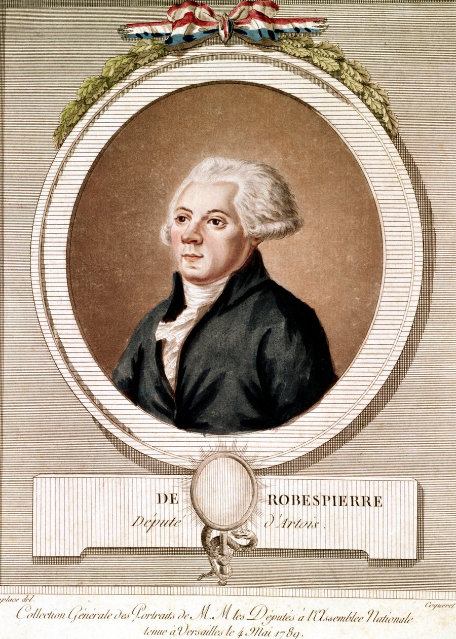 Ritratto di Robespierre (incisione) - Ritratto di Maximilien Robespierre in medaglione nella serie dei ritratti dei deputati all