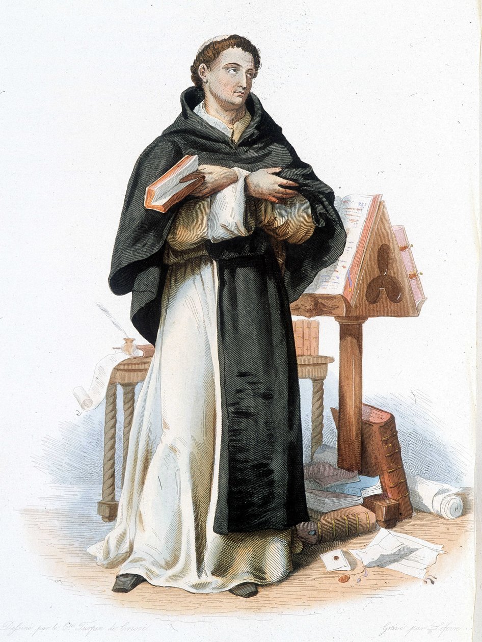 Ritratto di San Bernardo di Chiaravalle (San Bernardo di Chiaravalle) (1090 - 1153) - in "Le Plutarque francais", ed. Mennechet da French School